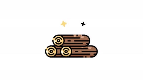 logs icon animation icon video, autumn icon motion graphic video
