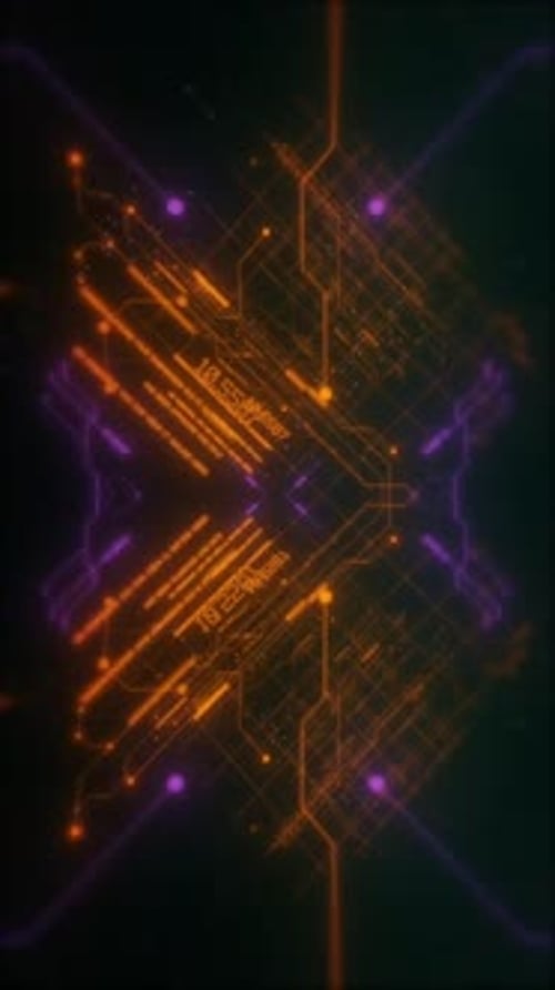 Vertical Video Hightech CG Animation with Looping Background HUD