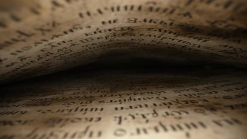 Macro Background of Saved Medieval Book with Ancient writingsArchival Artifacts