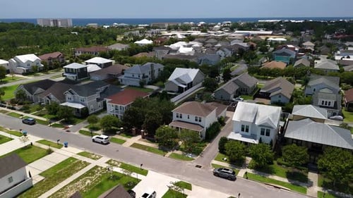 Panama City Beach - Waterfront Town And Vacation Destination In Northwest Florida, USA - Drone Shot