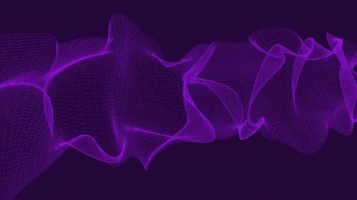 Abstract Purple Wireframe Wave Motion Background