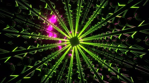 Pink And Green Bright Glow Strobe Tunnel Background Vj Loop In 4K