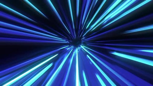 Bright Tunnel with Neon Lines
