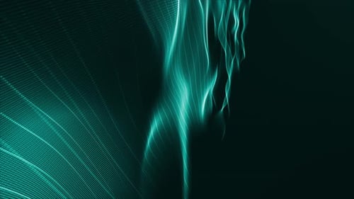 Dynamic Abstract Aqua Digital Flowing Lines Background