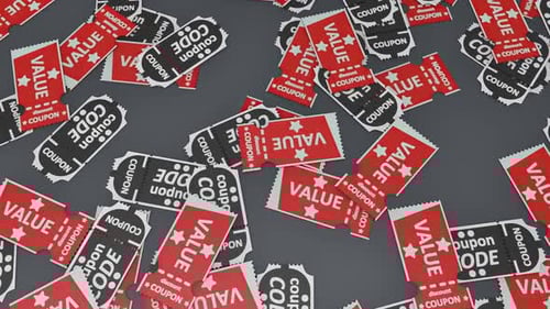 Animated Falling Discount Coupon Tickets