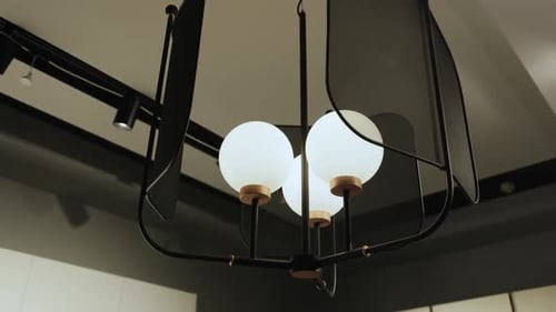 Modern Chandelier with Globes in Home Interior