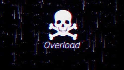 Glitch Skull and Crossbones Overload Text Reveal