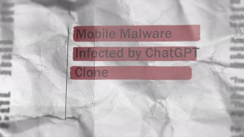 Malware mobile infecté par le piratage de clones de chat Gpt, mots liés au piratage de mots dans le style du titre d'un journal