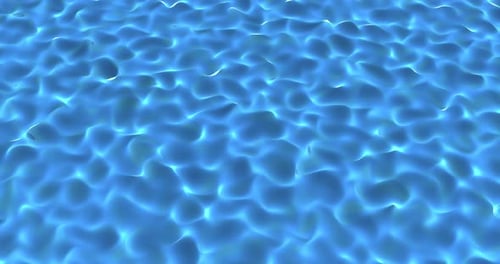 Hell leuchtende blau glänzende transparente Wasserflüssigkeit mit Wellen und Wellen im Hintergrund in hoher Auflösung