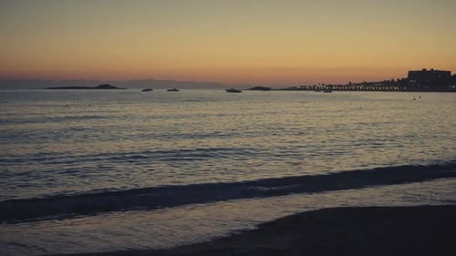 Orange Sky After Sunset Over the Mediterranean Sea