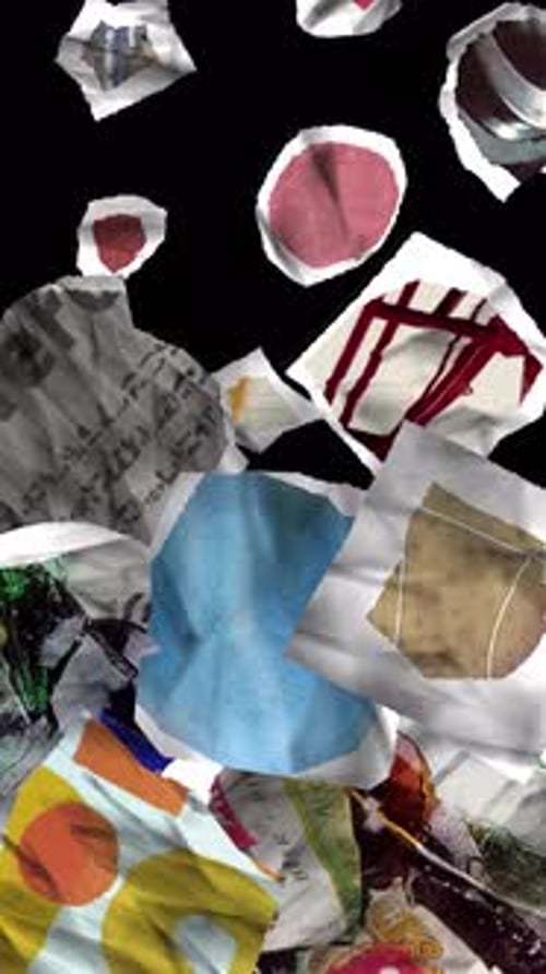 Collage Paper Transition Reveal Vertical