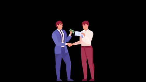 2 people shaking hands for business purposes Alpha Channel