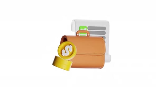 3d Icon Animation Office Bag