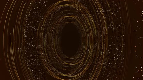 Golden Particle Tunnel Abstract Loop Background Animation