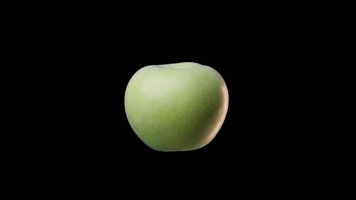 Floating Green Apple Fruit Isolated on Air