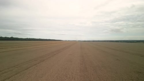 Wheat field aerial view in Ukraine