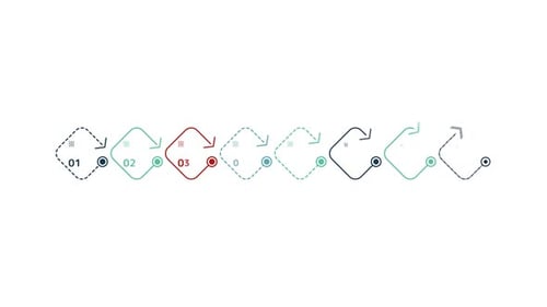 Animated Business Infographic Element Abstract Eightstep Timeline