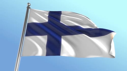 Waving Finland National Flag Animation