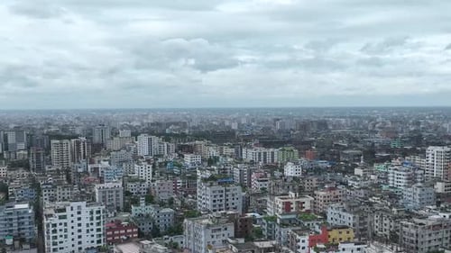 Drone Footage Over Dhaka Cityscape Uhd