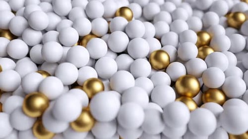 Abstract White and Gold Spheres Luxury Background