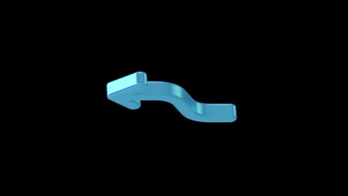 Futuristic Blue Glass Arrow Pointing Left Animation
