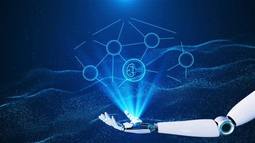 AI Digital Brain Machine Learning Big Data Information Face of Cyber Mind Technology Background