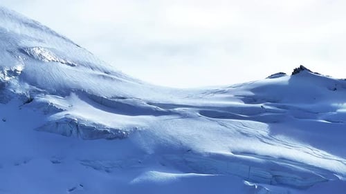 Saastal Saas Fee Ski Resort aerial drone Switzerland morning afternoon ice glacier autumn snow