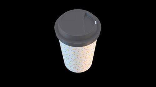 Colorful Disposable Coffee Cup with Sprinkles Design