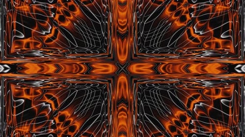 Abstract Orange and Red Neon Cross Halloween Vj Loop Animation