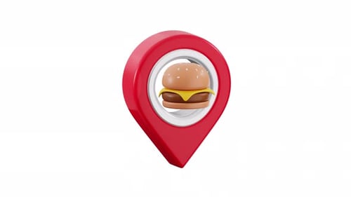 3d Icon Animation Burger Location