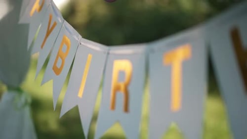 Festive Birthday Decorations with Balloons and Banner