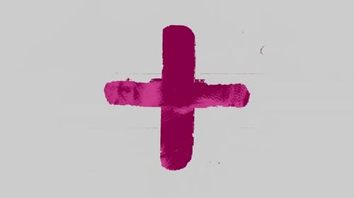 Distressed Ink Stroke Plus Sign Reveal Animation