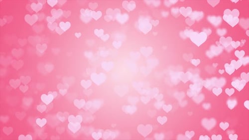 Pink Glowing Hearts Bokeh Loop Background
