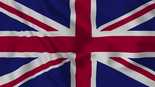 Seamlessly Looping Waving Union Jack Flag Animation