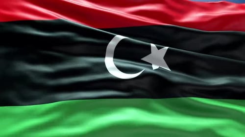 Waving Libya National Flag Loop Background
