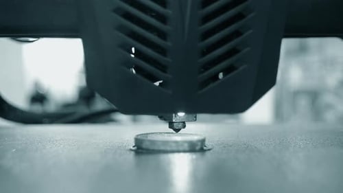 3D Printer Printing Closeup Process Creating Threedimensional Model 3d Printer