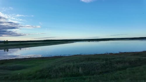 Peaceful Morning at a Serene Lake in the Countryside