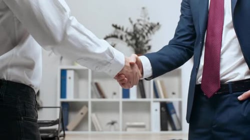Zwei erfolgreiche Profis geben sich die Hand, um eine profitable Geschäftsvereinbarung abzuschließen