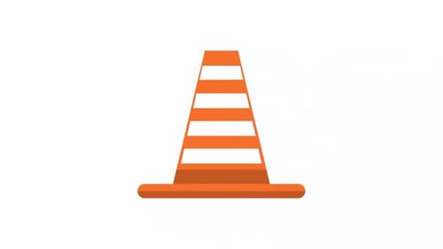 Transforming Flat Design Traffic Cone Animation