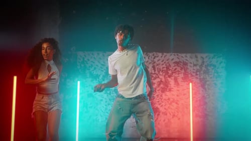 Dynamic Duo Dancing Together with Energy and Style