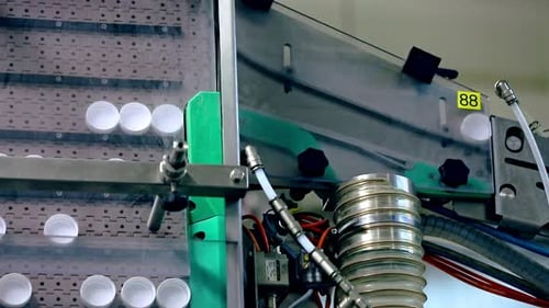 Plastic Caps Manufacturing Line. Bottle Caps for Packaging Liquid Dairy Products. Plastic
