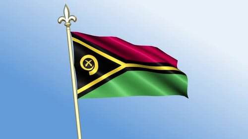 Realistic Vanuatu Flag Waving Animation