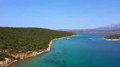 Blue Sea Bay And Green Mountains