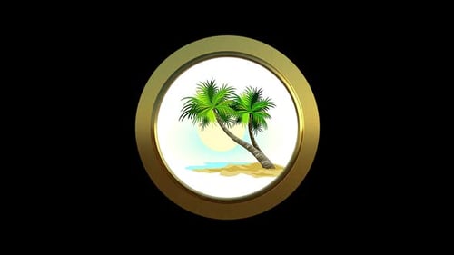 Golden Rotating 3D Frame for Image or Logo Reveal