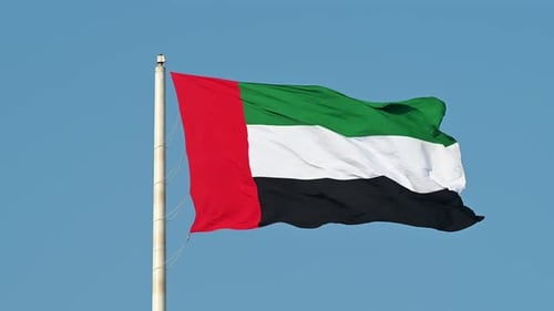 United Arab Emirates Flag Waving in the Wind