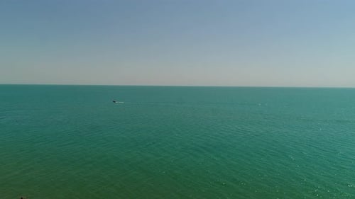 Aerial View Transparent Sea on a Summer Sunny Day