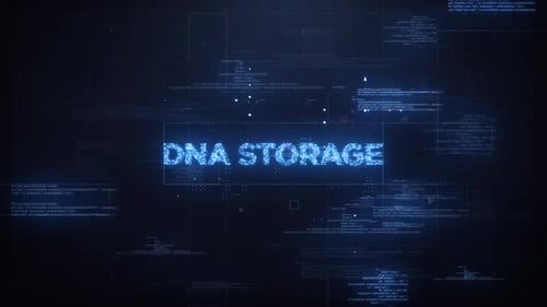Dna Storage Word On Dynamic Technology Background
