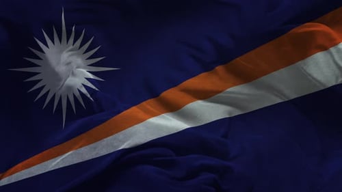 Realistic Waving Flag of Marshall Islands Fabric Animation