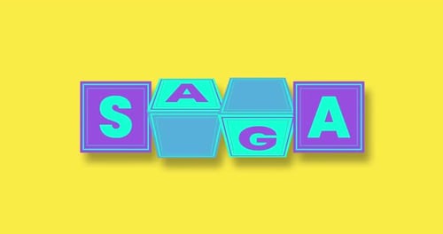 Vibrant Geometric Rotating Cubes Text Reveal