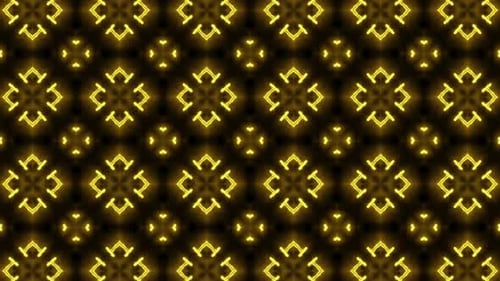 Abstract Glowing Geometric Kaleidoscopic Pattern Loop Background